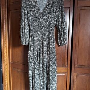 GAP Black and Ivory Floral Maxi Dress